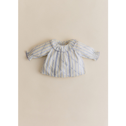 Héloïse Blouse - Lavender Striped Embroidery