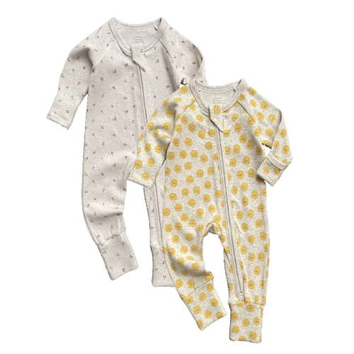 Bellafa 100% Cotton Romper Pajamas For Unisex Baby Boys Girl Snug Baby Sleeper 2-Way Zipper Toddler PJs One-Piece