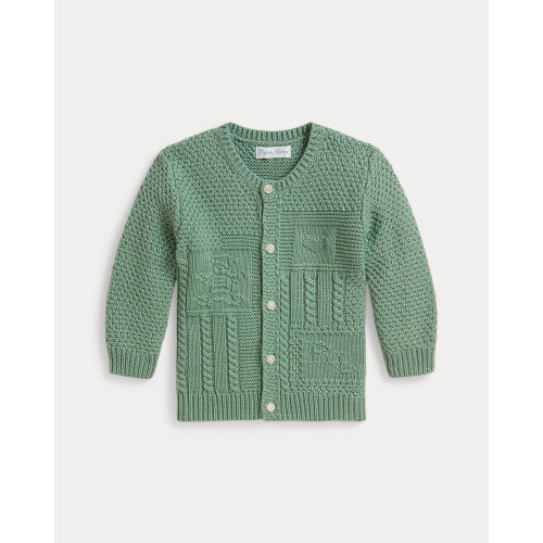 Contrast-Knit Cotton Cardigan