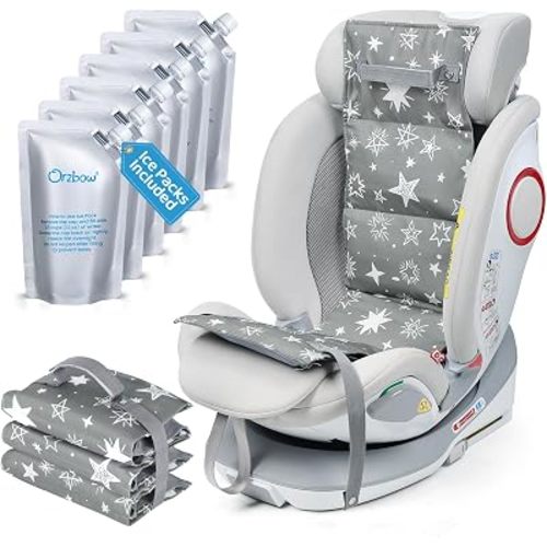 Orzbow Car Seat Cooling Pad with Removable Ice Pack, Summer Carseat Cooler for Stroller, Cooling Pad Keep Toddler Cool in Hot Days, Portable & Durable, Gray