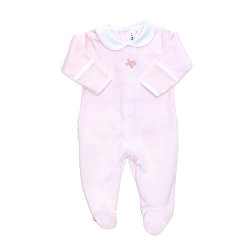 Texas Love Hand-Embroidered Pima Footie | Lt Pink – Milly Marie