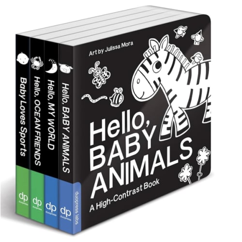 High Contrast Baby Book Set: 4 Board Books for Newborns