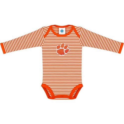 Creative Knitwear College Baby Striped Long Sleeve Bodysuit - Team Logo, Multiple Colors, Unisex (0-12 Months)