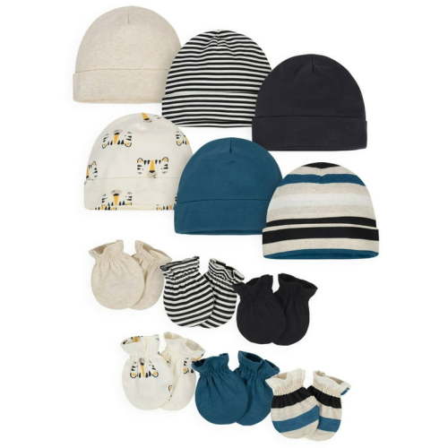Onesies Brand Infant Bundle: Baby Boy Caps and Mittens Set, 12-Pack, 0/6 Months