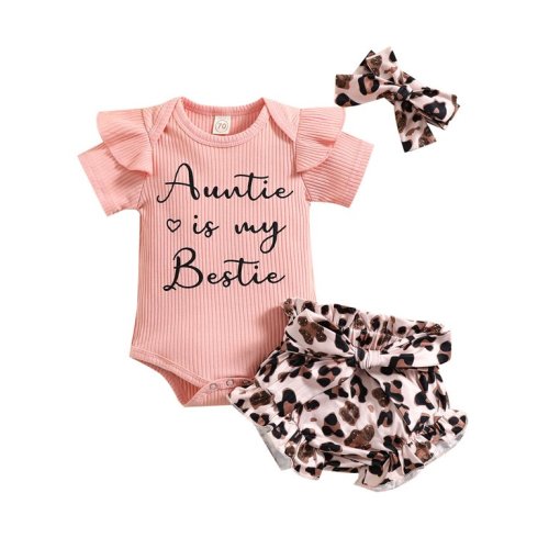 Canis Infant Baby Girl Romper+ Short Pants+Headband Outfits Clothes