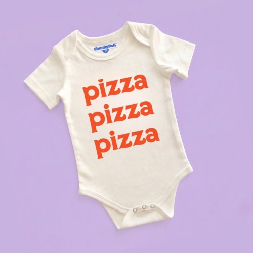 Pizza Pizza Pizza Baby Bodysuit Culinary Style | Chunky Deli