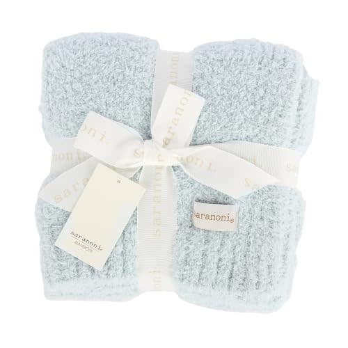 Saranoni Bamboni Luxury Baby Blanket | Cozy & Soft Plush Receiving Blankets | Perfect for Girls & Infant Baby Boy Blankets | Sky Blue - 30” x 40" | Luxury Bamboni baby blanket with plush softness and cozy comfort, designed for infant boys and girls dur...