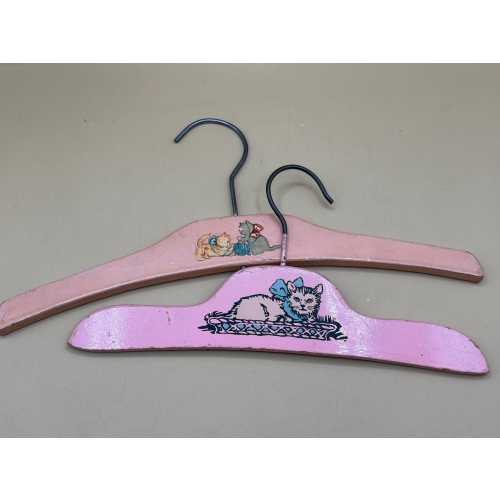 Vintage Pink Child's Hanger Kitten Cat Theme Decal Nursery Decor
