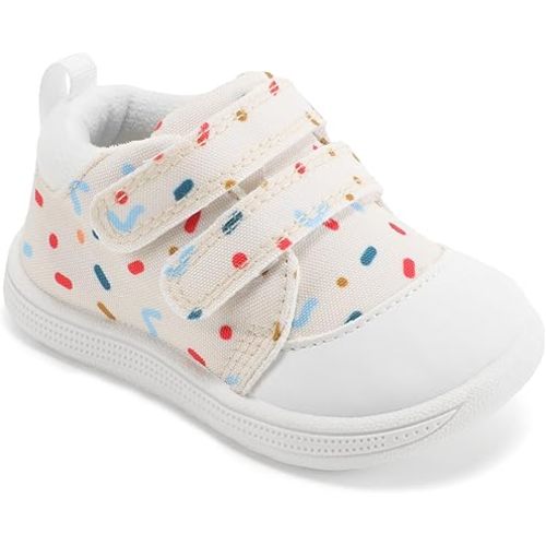Baby First Walking Shoes Baby Girls Wide Barefoot Sneakers Lightweight Soft Toddler Shoe Non-Slip Ankle Support