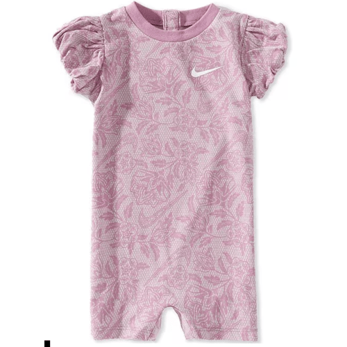 Baby Girls Cotton Printed Short Puff Sleeve Lace It Up Shortall