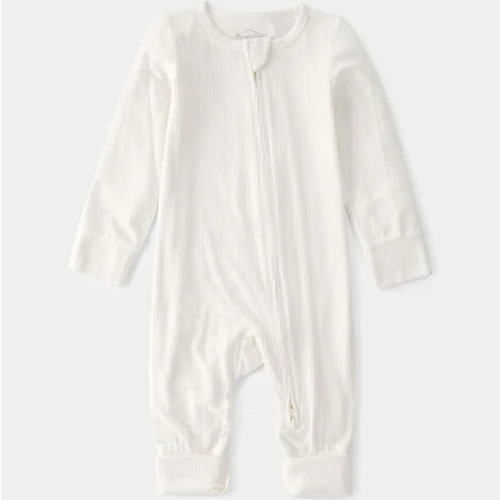 Baby 2-Way Zip PurelySoft Sleep & Play Pajama - Cream (Size NB)