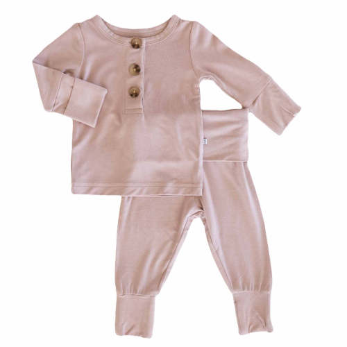 2pc Bamboo Button Top & Bottom