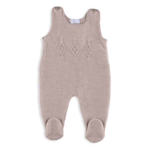 Noa Baby Unisex Footed Romper in Oatmeal