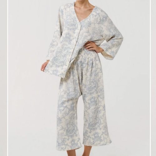 Blue MUSLIN GAUZE NURSING SET
