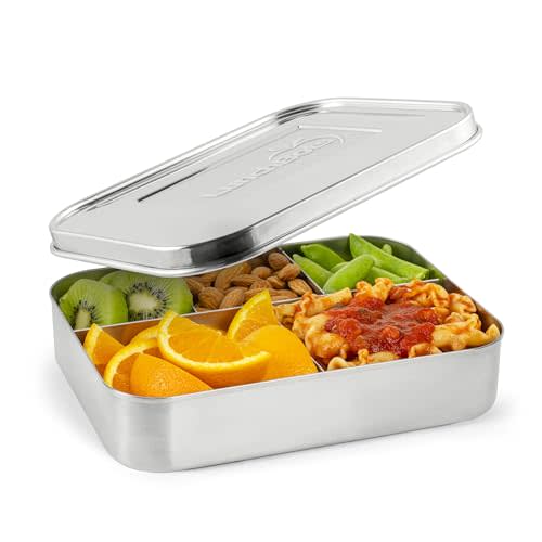 LunchBots Large Cinco Stainless Steel Kids Bento Box 5-Section 32 oz