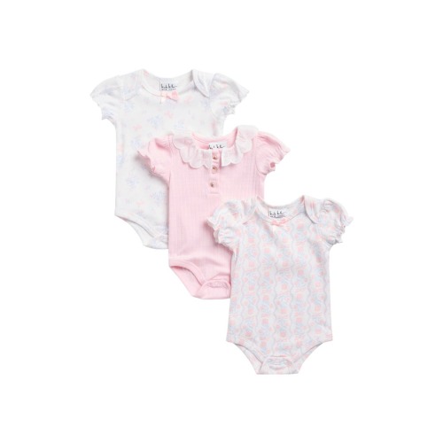 Nicole Miller Assorted 3-Pack Bodysuits |Color: Icy Pink | Nordstromrack