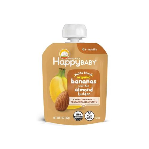 Happy Baby Nutty Blends Organic Bananas & Almond Butter Baby Food Pouch - 3oz