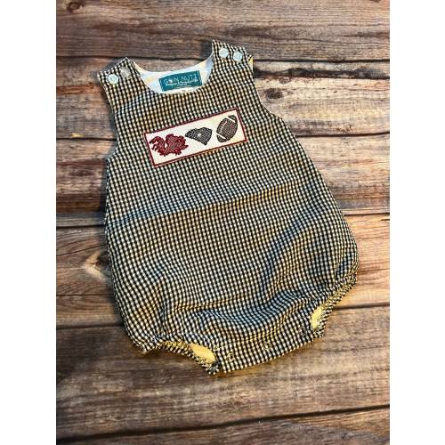 Embroidered Black Gingham Seersucker Bubble