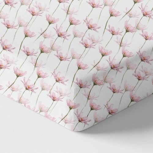Norani Crib Sheet, Color: Pink Petals