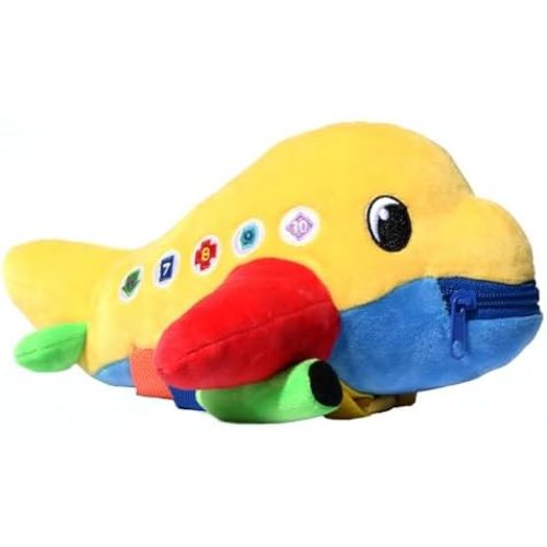 Buckle Toys, Bolt Airplane Plush Learning Toy, Identify Shapes and Colors