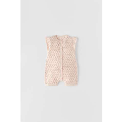 EYELET KNIT OVERALLS