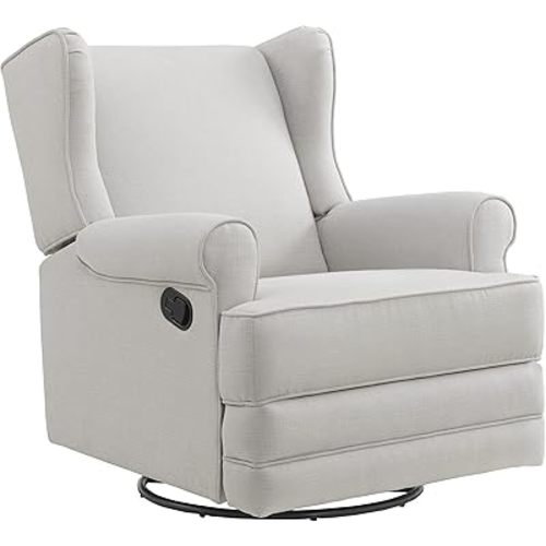 Oxford Baby Teegan Upholstered Swivel Glider & Recliner Nursery Chair, Sand