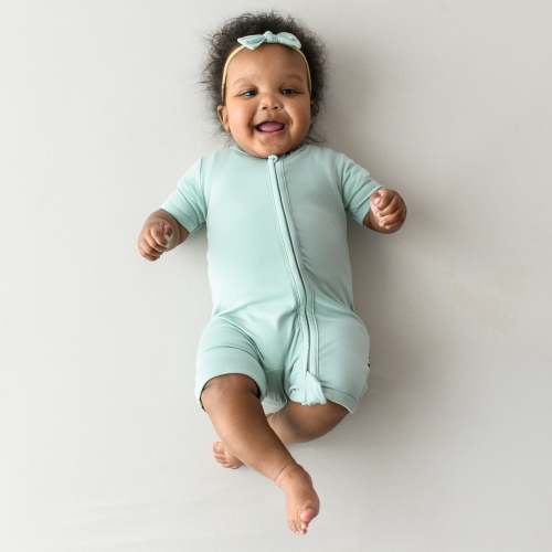Zippered Shortall Romper Sage | Shortie Romper | Kyte Baby