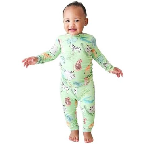 Posh Peanut Boys Pajamas - PJs for Kids Made of Soft Viscose from Bamboo, Long Sleeve Toddler PJs & Matching Boys Pajama Sets