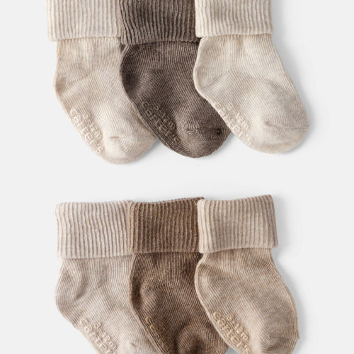 Baby 6-Pack Ankle Socks - Brown | Carter’s Oshkosh Canada