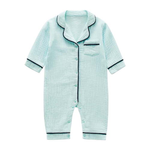 Hiijoy Newborn Infant Baby Girl Boy Romper Long Sleeve Button Up Pajama Jumpsuit Onesies