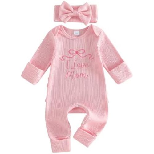 Mothers Day Outfit Baby Girl Romper I Love Mom Jumpsuit Newborn Preemie Hospital Coming Home Clothes