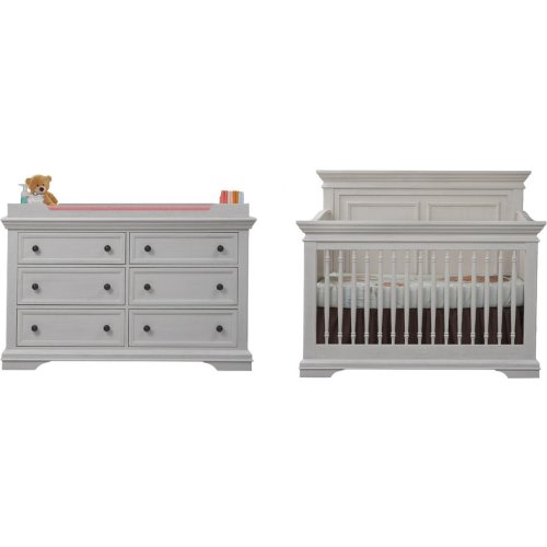 Hwei Crib, Double Dresser & Topper - Cardi's Furniture and Mattresses