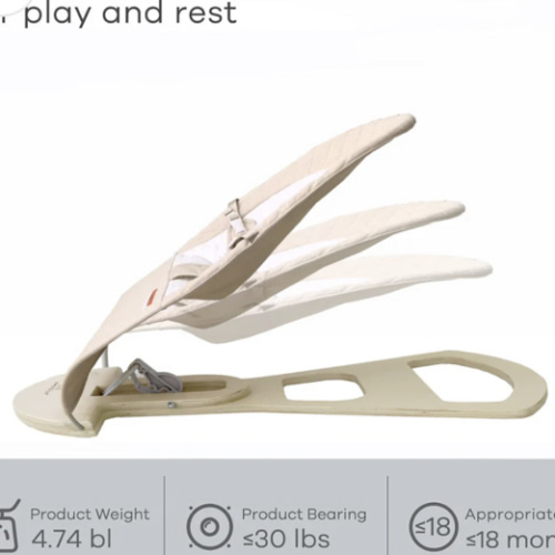 Baby Bouncer – Foldable Wooden Baby Rocker with Play Arch