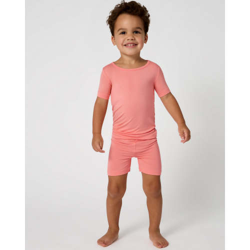 Sweet Papaya Two-Piece Short Sleeve & Shorts Pajama Set