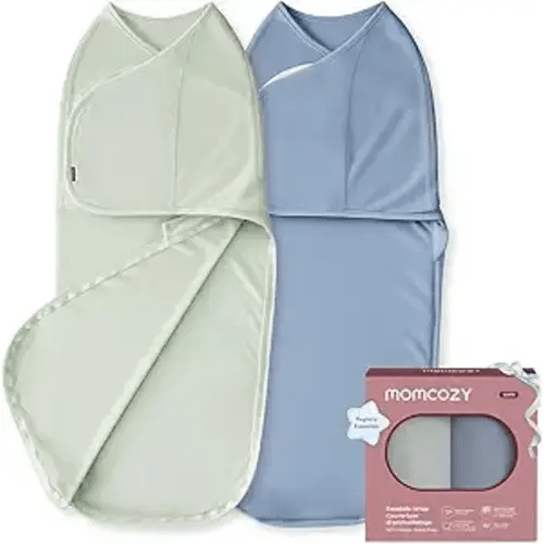 Momcozy Swaddles for Newborns, Quiet Fastener Swaddle Suitable for Infant 0-3 Months, New-Parent-Friendly Sleep Sack, Reduce Startle Reflex, Newborn Boys Girls Registry Essentials, 2-Pack, Serenity