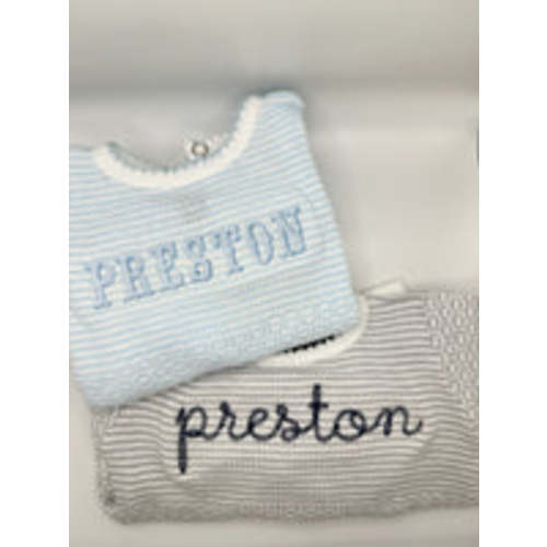 Paty Grey with Navy Blue Knit Romper with Key-Hole Back – Stitchin' Pretty