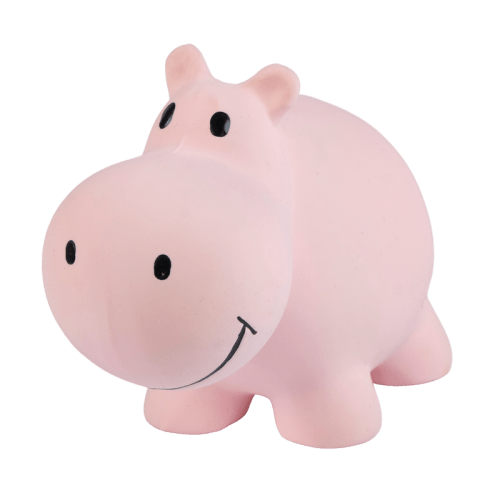 Hippo Organic Natural Rubber Rattle, Teether & Bath Toy