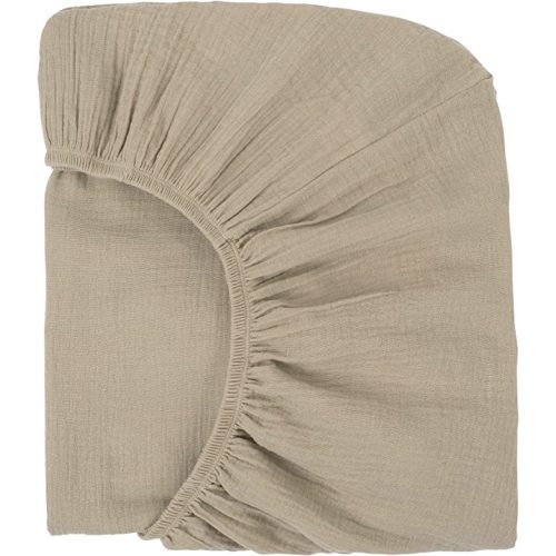 Nora's Nursery Muslin Crib Sheets - 100% Organic Cotton Crib Sheets - Fits Standard Crib and Toddler Bed Mattress Size - Breathable & Fitted Crib Sheet for Baby Girl & Boy - Latte Light Brown
