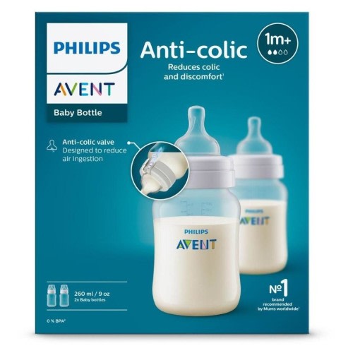 Avent Anti-Colic Baby Feeding Bottle BPA Free 2 x 260ml