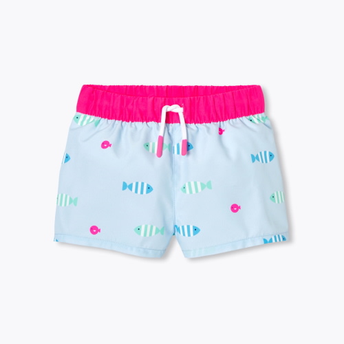 Baby swim shorts with fish pattern