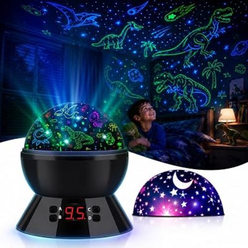Dinosaur Night Light Projector for Kids | Star Projector for Room Ceiling