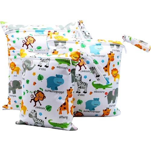 3pcs Cloth Diaper Wet Dry Bags (3036-3-monkey)