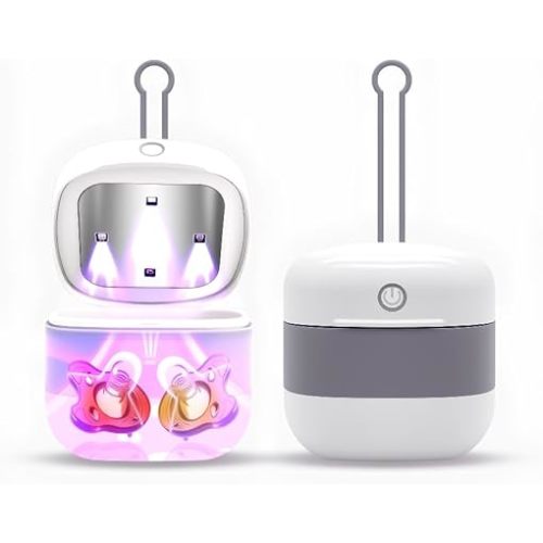 Snappy Portable UV Pacifier Cleaner – Baby Bottle Nipple & Pacifier Cleaner,Travel UV Light Cleaner for Pacifiers, Nipples, Earbuds, Jewelry & More