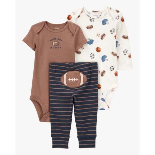 Baby Boy 3-Piece Football Bodysuits & Pant Set | Carter's