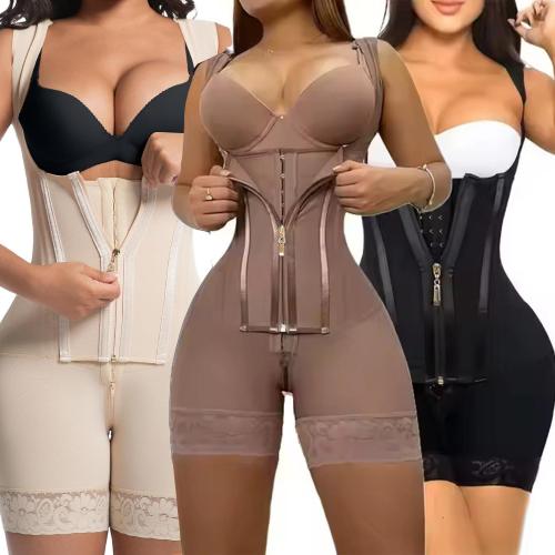 Fajas Colombianas Tummy Control Shapewear for Women Double Compression Postpartum Body Shaper with Zipper and Hooks