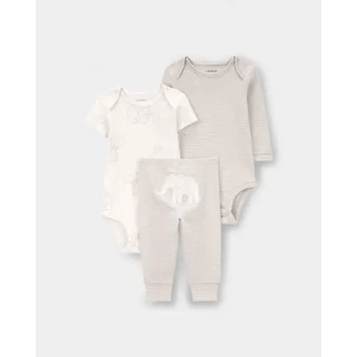 Baby 3-Piece Elephant Bodysuits & Pant Set - Grey | Carter's