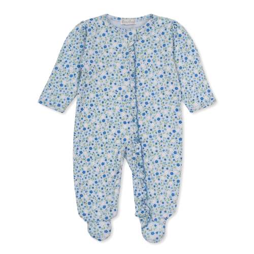 Pretty Petals Blue Zip Footie