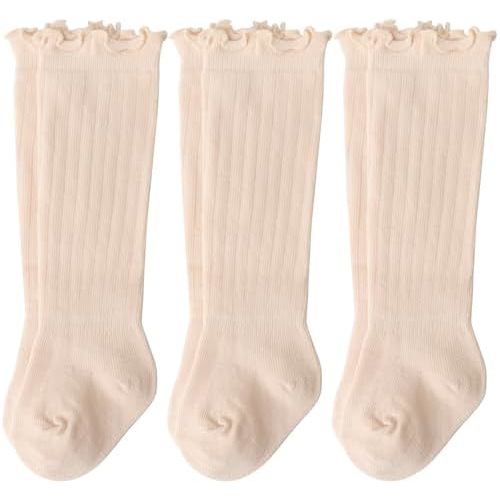 BQUBO Baby Knee High Socks Newborn Infant Toddler Kids Socks Girls Uniform Leggings Dress Sock Long Cotton Stockings