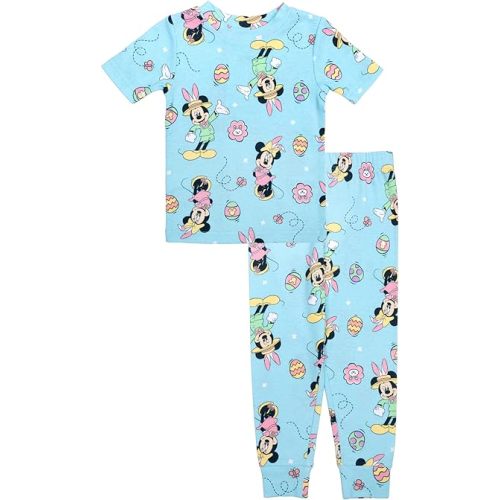 Disney Unisex Kids' 2-piece Snug-fit Cotton Holiday Matching Pajama Set, Soft & Cute for Kids