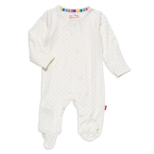 pin dot cream modal magnetic parent favorite footie – Magnetic Me